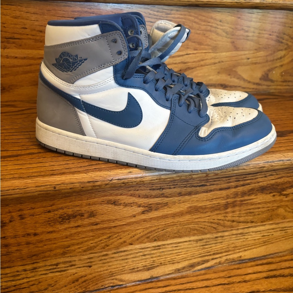 Nike Air Jordan Blue and Gray High-Top Sneakers
